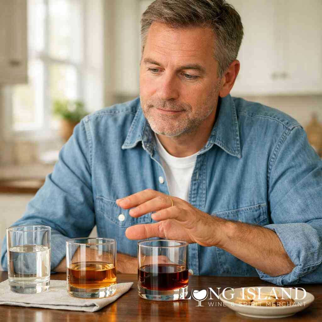 How to choose whiskey glassware and whiskey tasting pours for a flight at home in Commack or Huntington &mdash; Long Island Wi
