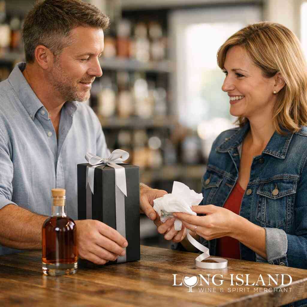 What makes this kind of bottle fit well into corporate spirits gifts and holiday spirit gifts — Long Island Wine & Spiri