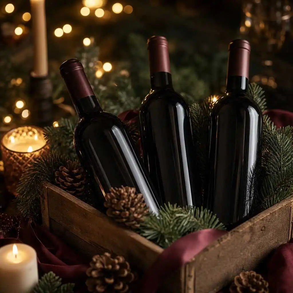 Christmas wine case