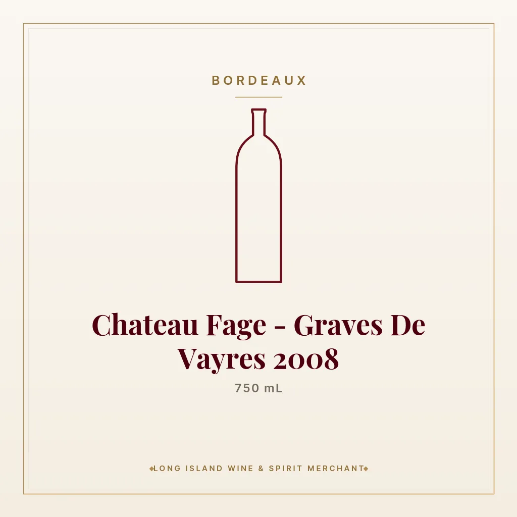 Chateau Fage - Graves De Vayres 2008 750 mL - Bordeaux