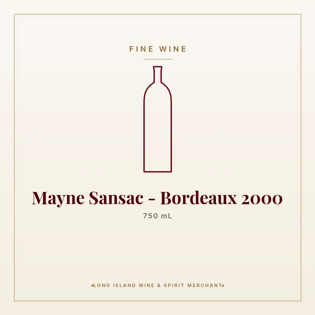 Mayne Sansac - Bordeaux 2000 750 mL - Fine Wine